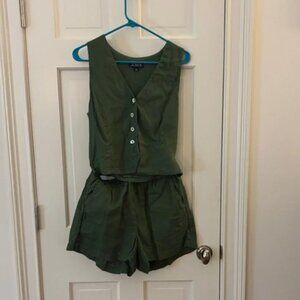 J. Crew Forest Green Top and shorts set
